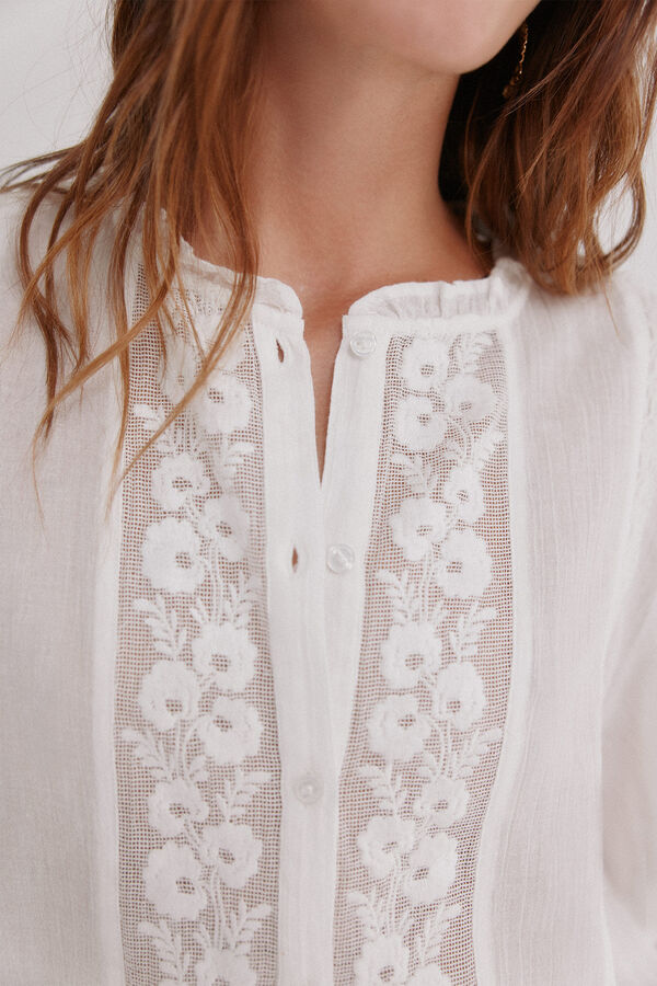 Hoss Intropia Caridad. Blusa rom&aacute;ntica Marfil