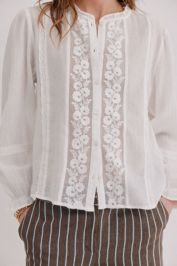 Hoss Intropia Caridad. Blusa rom&aacute;ntica Marfil