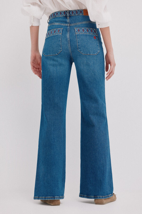 Hoss Intropia B&aacute;rbara. Vaqueros bordados Azul marino