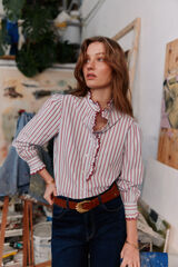 Hoss Intropia Camila. Blusa rom&aacute;ntica Azul