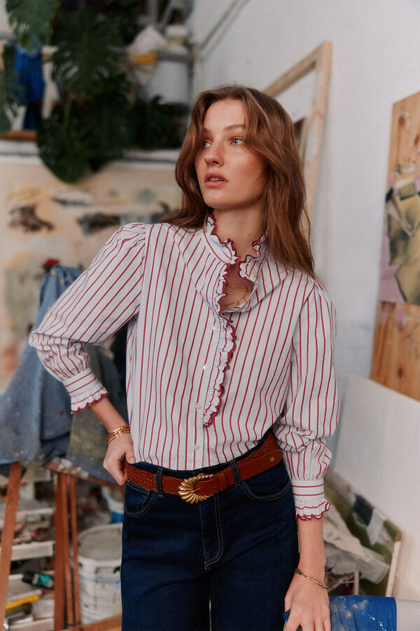 Hoss Intropia Camila. Blusa rom&aacute;ntica Azul