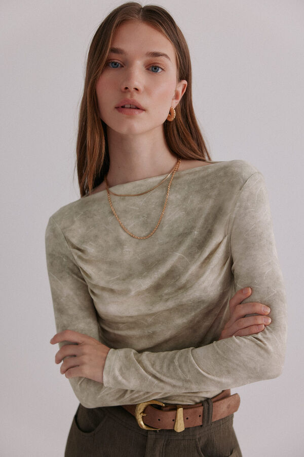 Hoss Intropia Matilde. Camiseta drapeada Verde