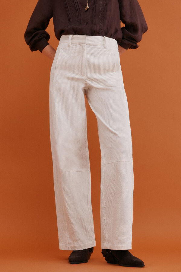 Hoss Intropia Pamela. Pantal&oacute;n wide leg Marfil