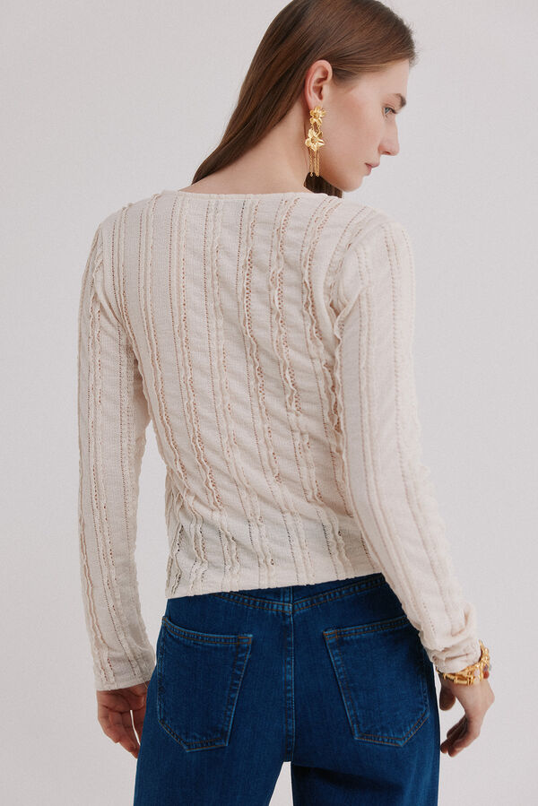 Hoss Intropia Miranda. Camiseta rom&aacute;ntica Marfil