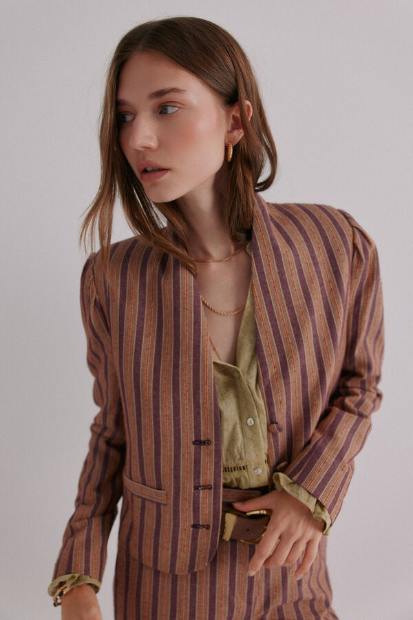 Hoss Intropia Edena. Chaqueta a rayas Estampado morado