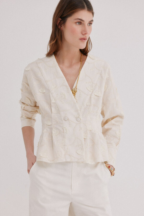 Hoss Intropia Gema. Blusa bordada Marfil