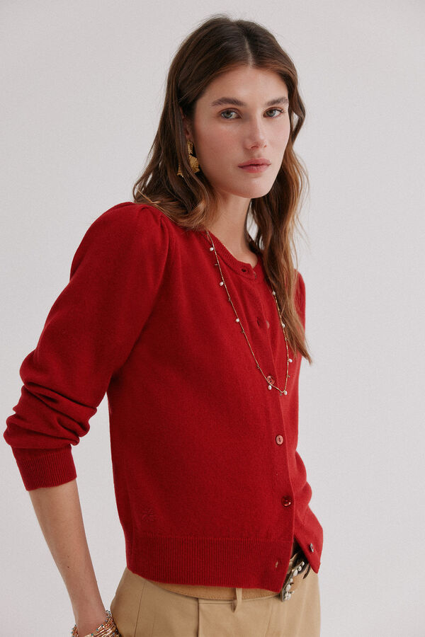 Hoss Intropia Ivelle. C&aacute;rdigan con botones rojo