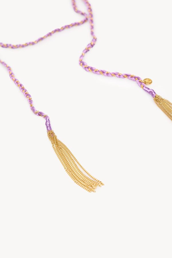 Hoss Intropia Nicole.Collar largo cadena trenzada Dorado