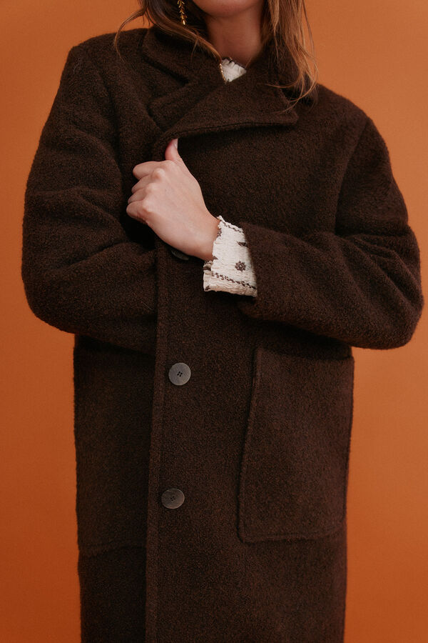 Hoss Intropia Flora. Abrigo con bolsillos Marron