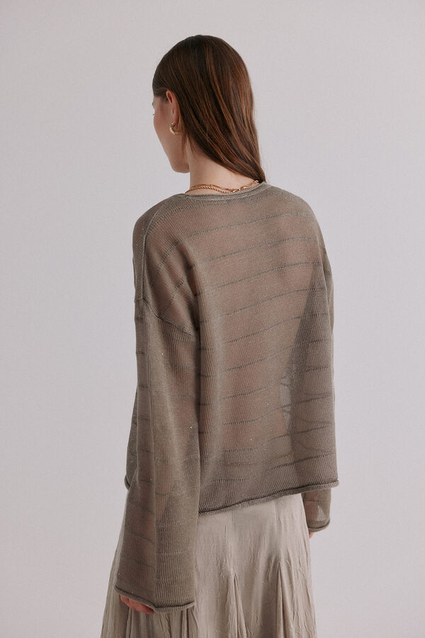 Hoss Intropia Nicole. Jersey con lentejuelas Kaki