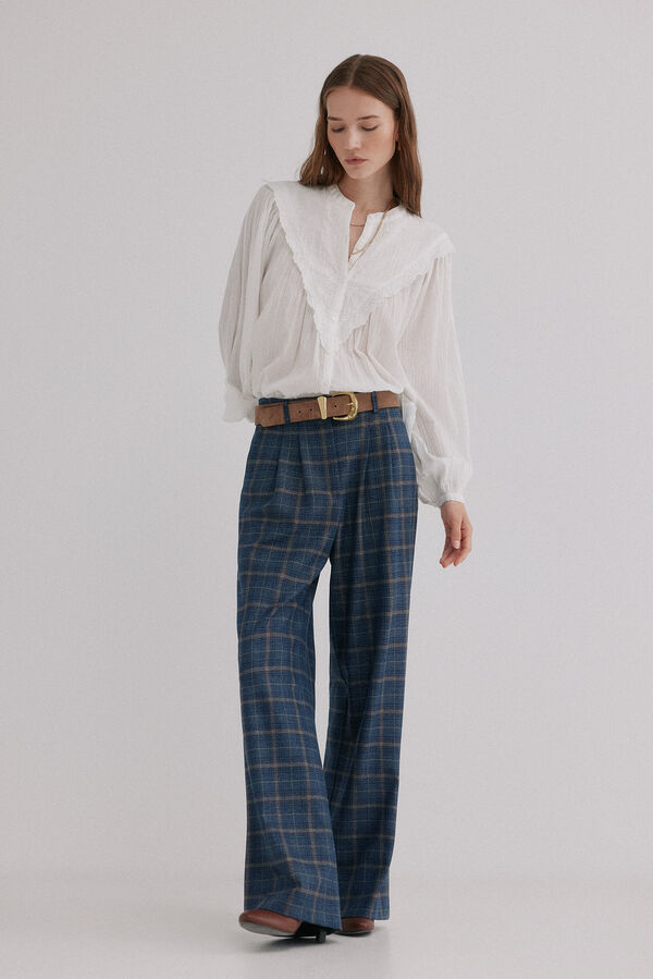 Hoss Intropia Patricia. Pantalones cuadros Azul marino