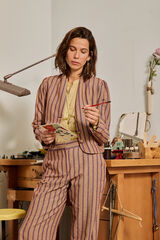 Hoss Intropia Phoebe. Pantal&oacute;n a rayas Lila