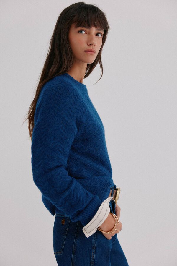 Hoss Intropia Ivonne. Jersey textura Azul marino