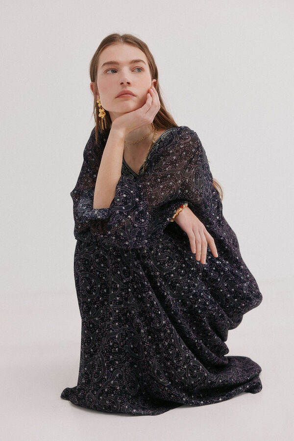 Hoss Intropia Aitana. Vestido con bordado Morado