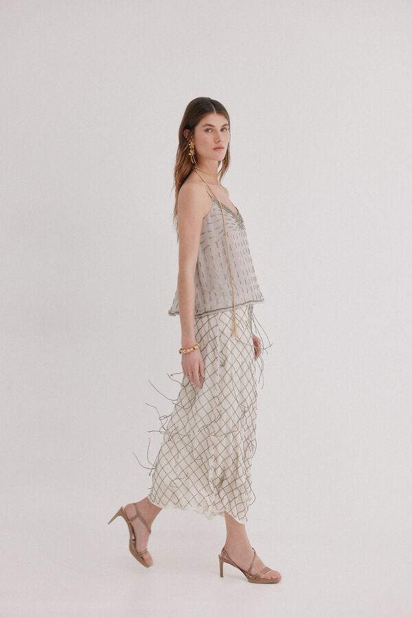 Hoss Intropia Ren&eacute;e. Falda bordada Blanco