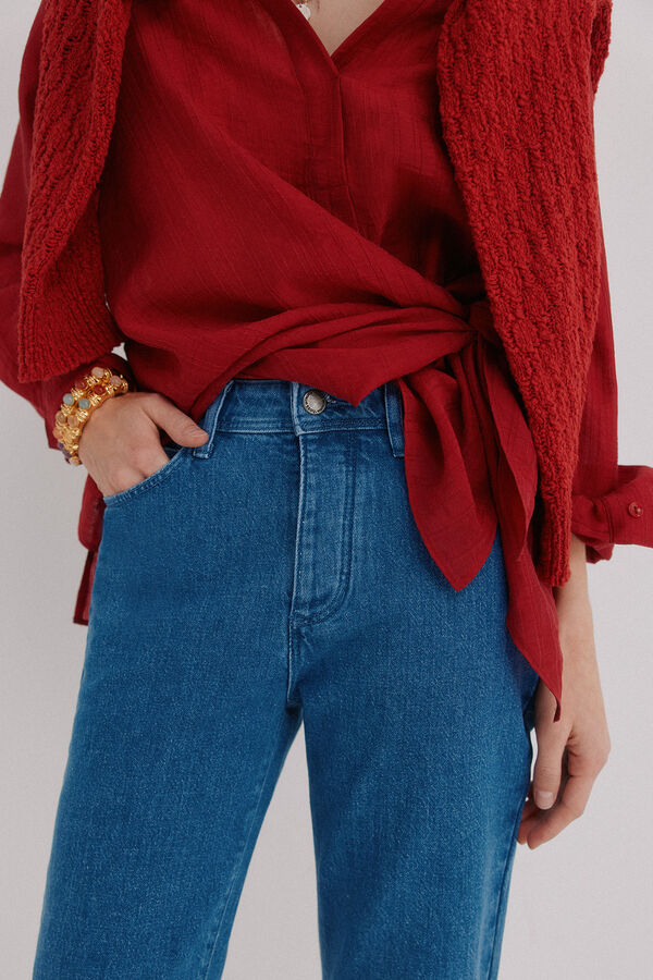 Hoss Intropia Bruna. Vaqueros bordados florales Azul