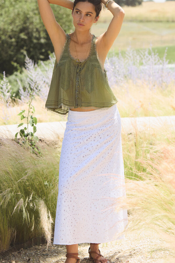 Hoss Intropia Regina. Falda perforada Blanco