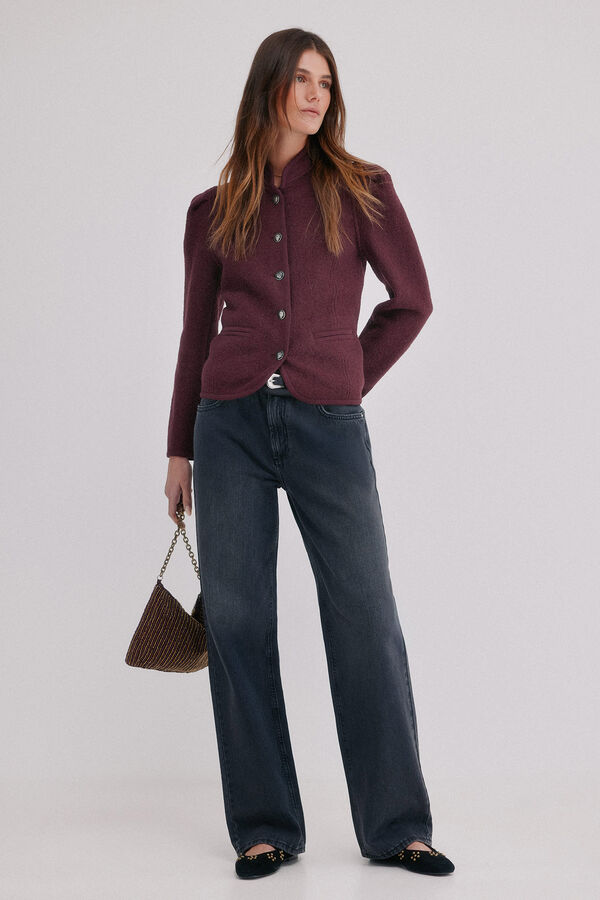 Hoss Intropia Fernanda. Abrigo estilo austriaca Granate