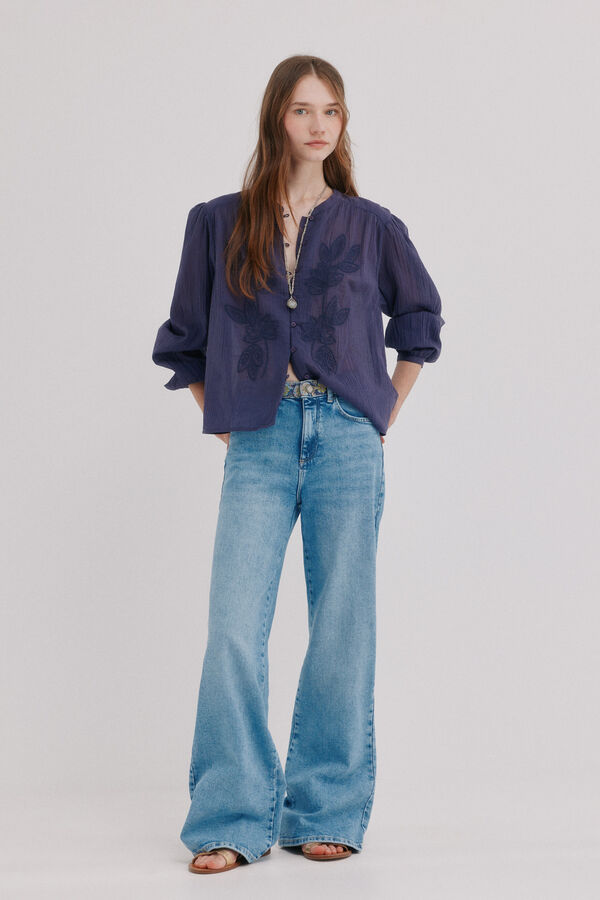 Hoss Intropia Cassie. Blusa bordada Estampado morado