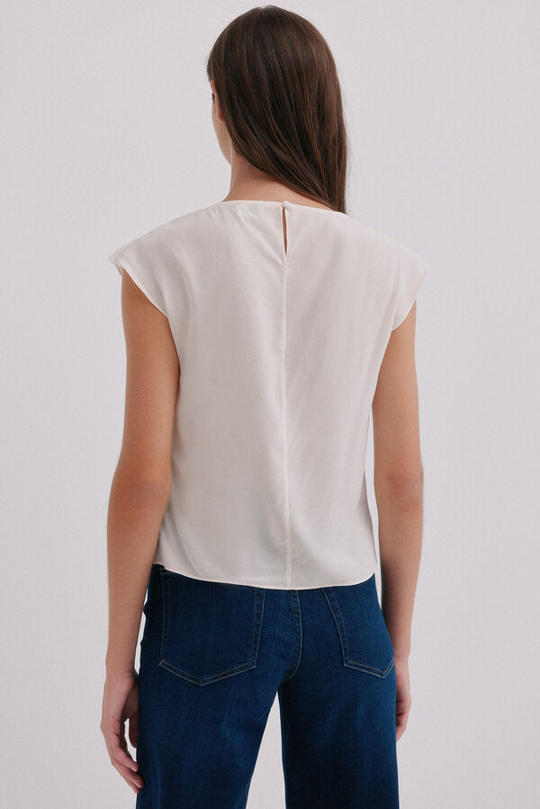 Hoss Intropia Constance. Blusa drapeada Marfil