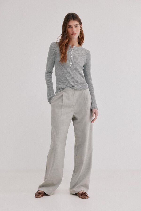 Hoss Intropia In&eacute;s. Top de punto canal&eacute; Gris