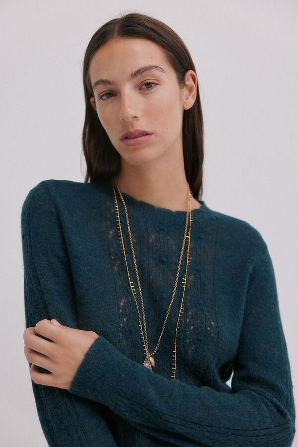 Hoss Intropia Isabella. Jersey calado Verde oscuro