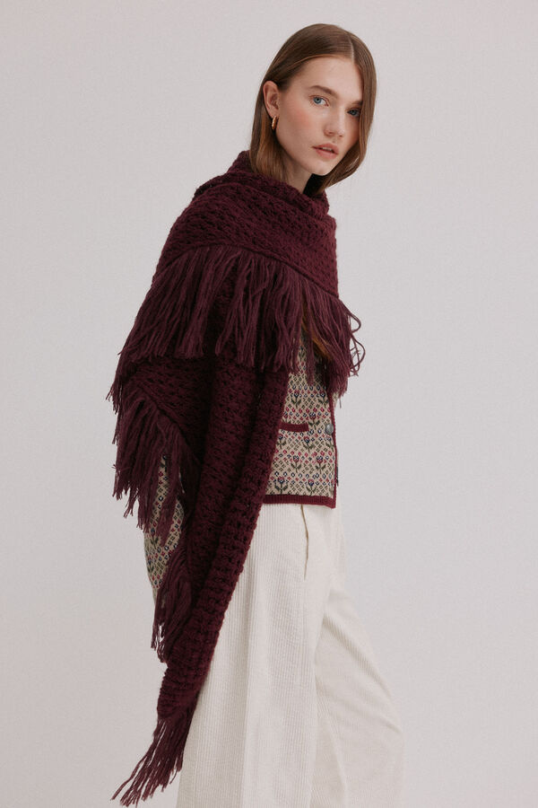 Hoss Intropia Nieves. Chal calado de flecos Beige