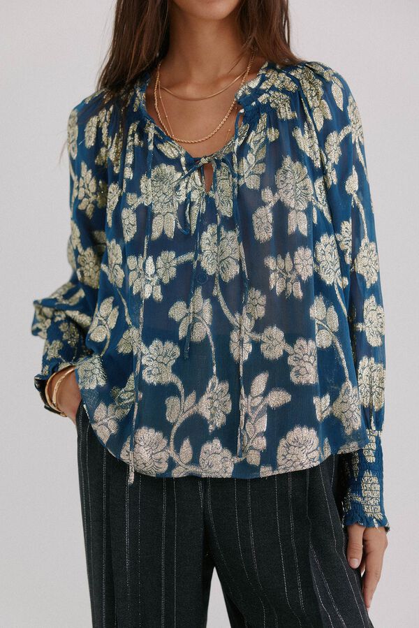 Hoss Intropia Gianna. Blusa jacquard Azul marino