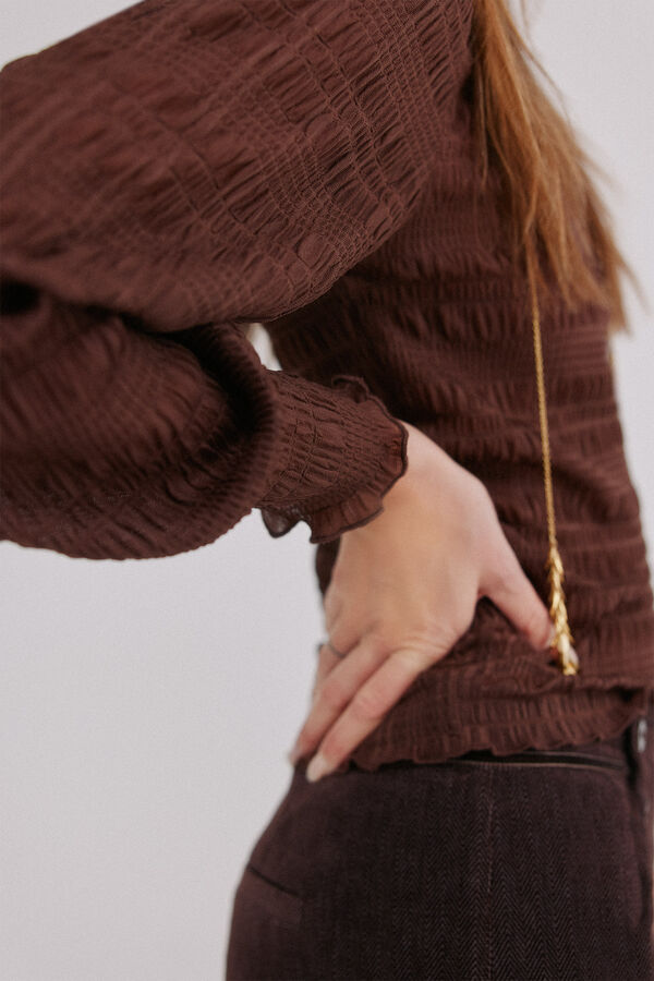 Hoss Intropia Mafalda. Top fruncido Marron