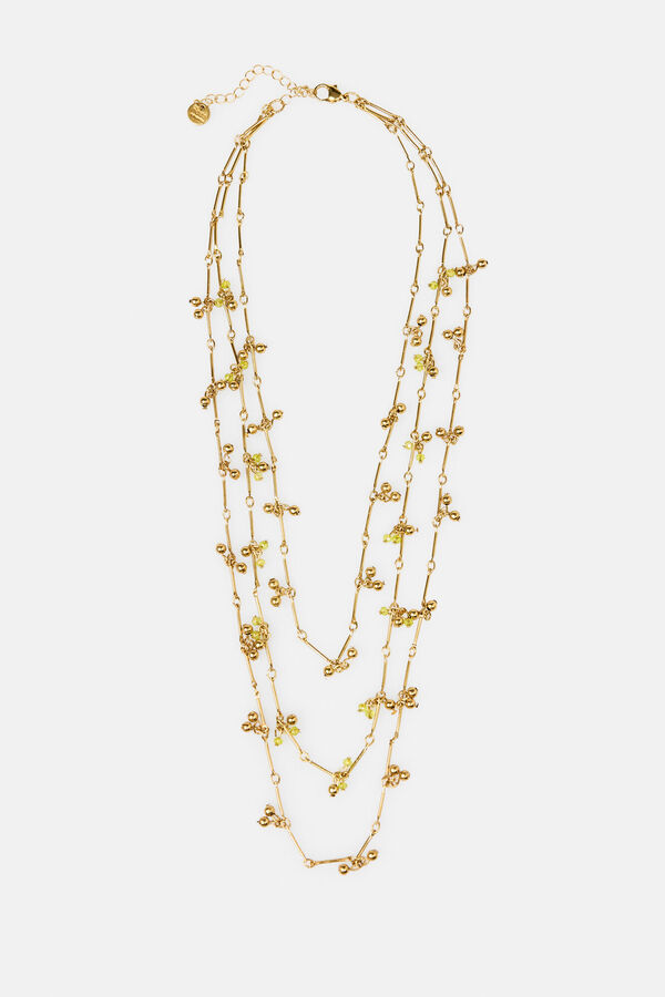 Hoss Intropia Leonor. Collar multitiras ba&ntilde;ado en oro Dorado