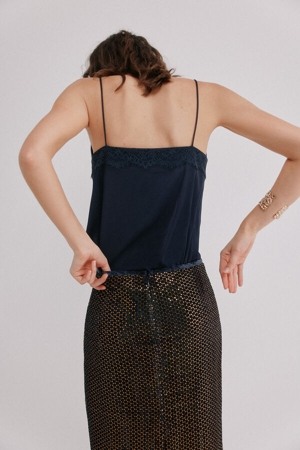 Hoss Intropia Cristina. Top lencero Negro