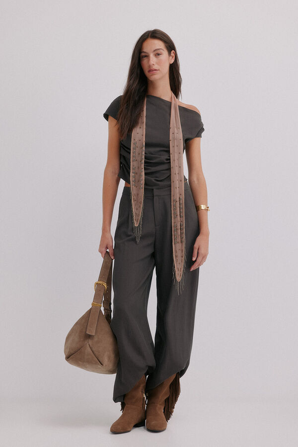 Hoss Intropia Gis&egrave;le. Top asim&eacute;trico Gris