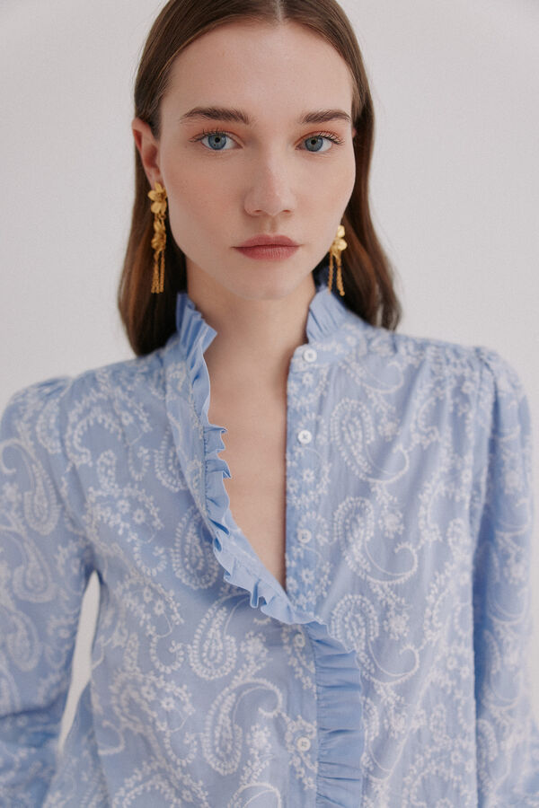 Hoss Intropia Candela. Blusa bordada Azul
