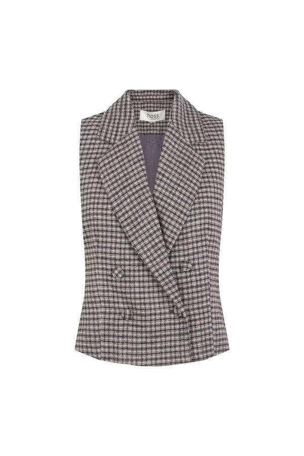 Hoss Intropia Elsa. Chaleco cuadros Kaki