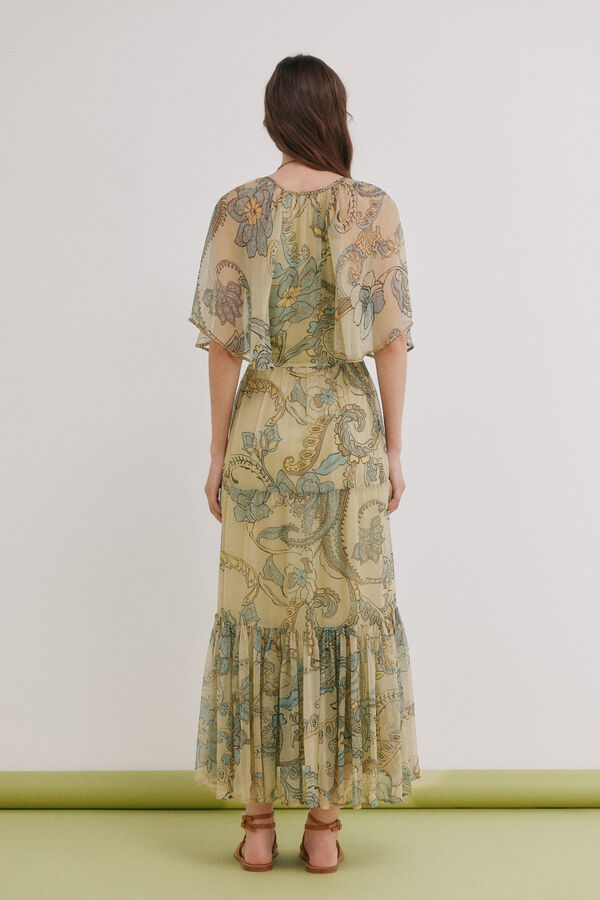 Hoss Intropia Azalea. Vestido floral Kaki