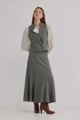 Hoss Intropia Elsa. Chaleco cuadros Kaki