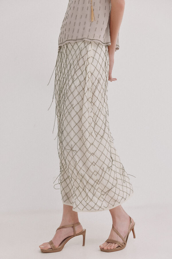 Hoss Intropia Ren&eacute;e. Falda bordada Blanco