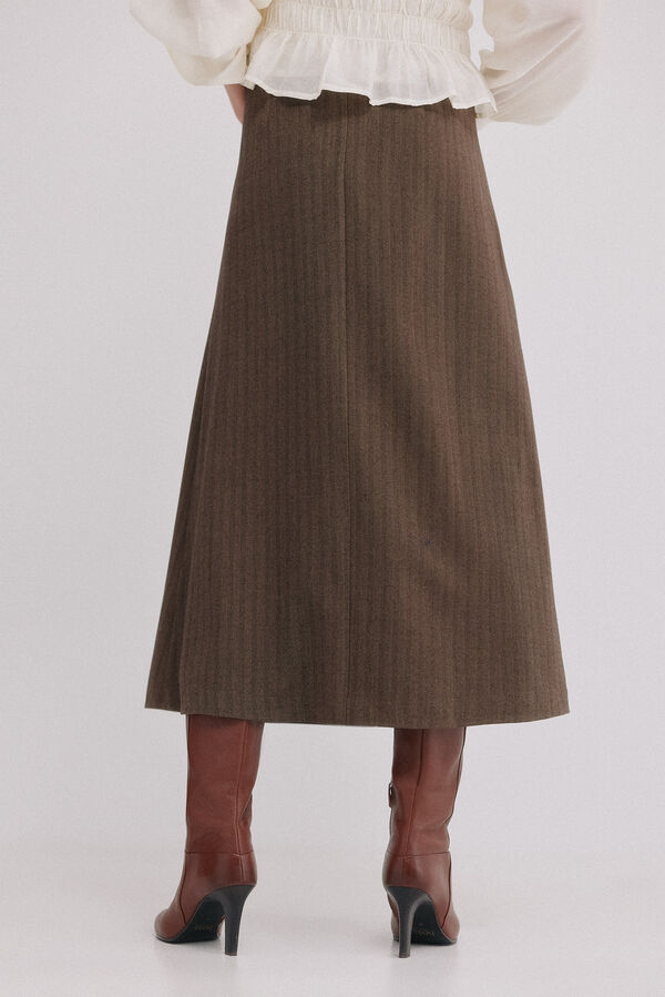 Hoss Intropia Reyes. Falda con pliegues Marron oscuro
