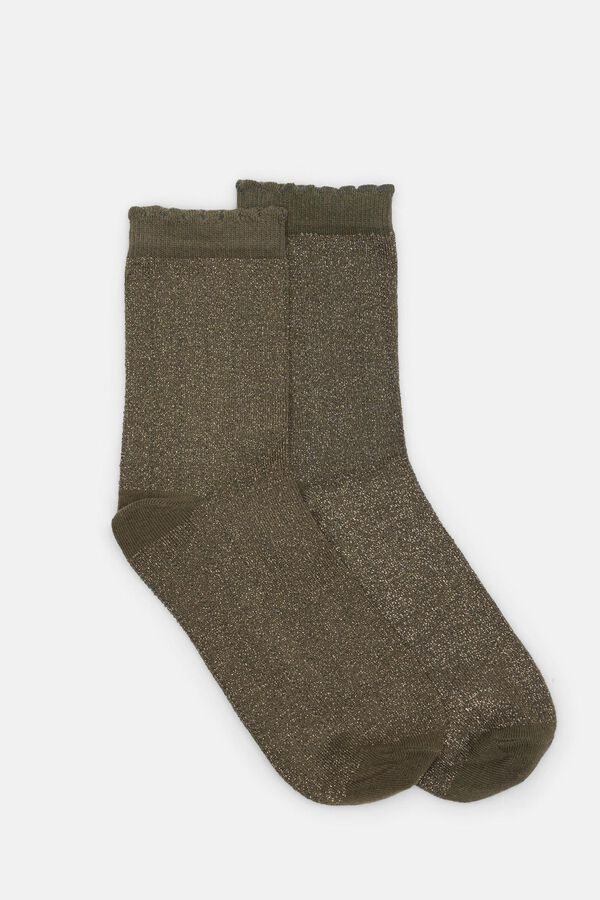 Hoss Intropia Leona. Calcetines algod&oacute;n de glitter Kaki
