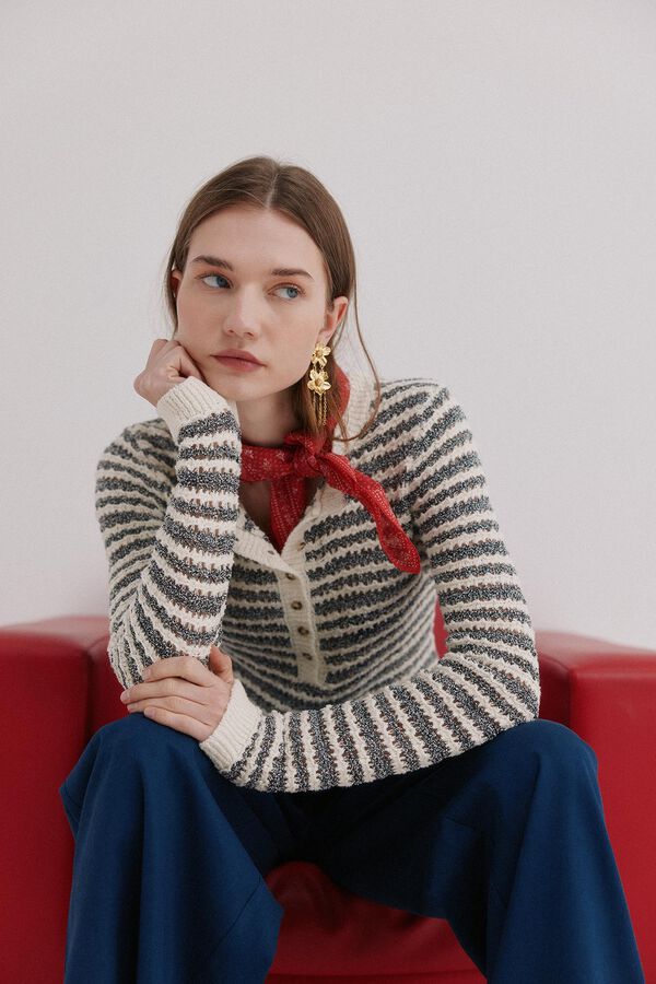 Hoss Intropia Ida. Jersey a rayas Azul marino