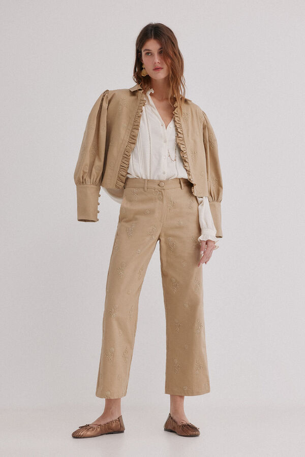 Hoss Intropia Paz. Pantalones corte wide leg Beige