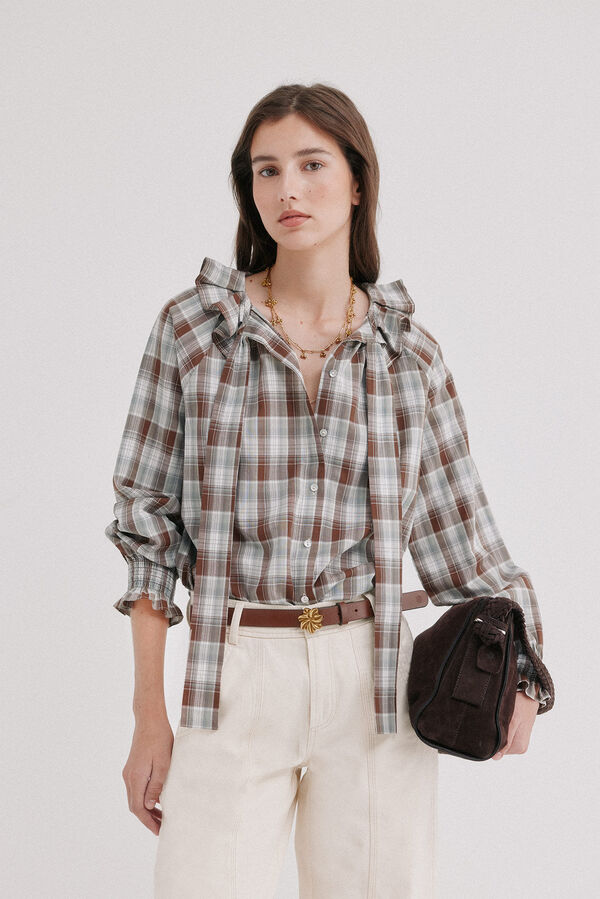 Hoss Intropia Celsa.Blusa cuadros Azul