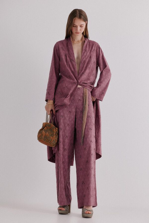 Hoss Intropia Paulina. Pantalones jaquard Rosa