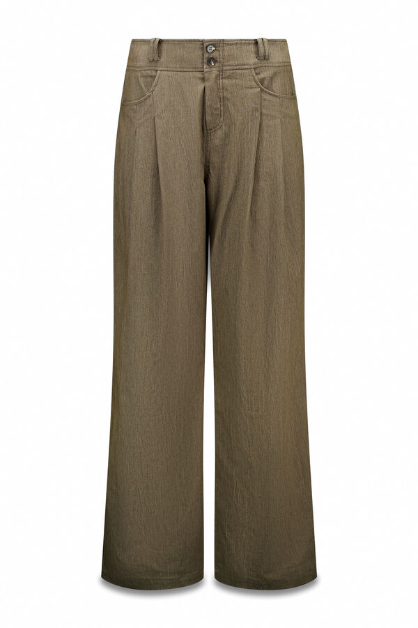 Hoss Intropia Paola. Pantalones con pliegues Kaki