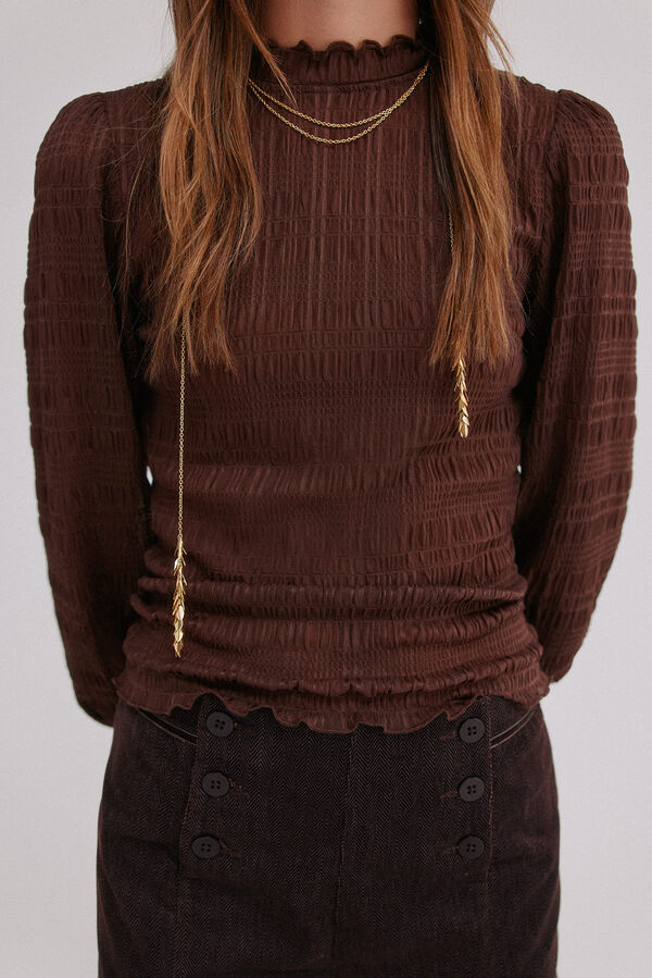 Hoss Intropia Mafalda. Top fruncido Marron