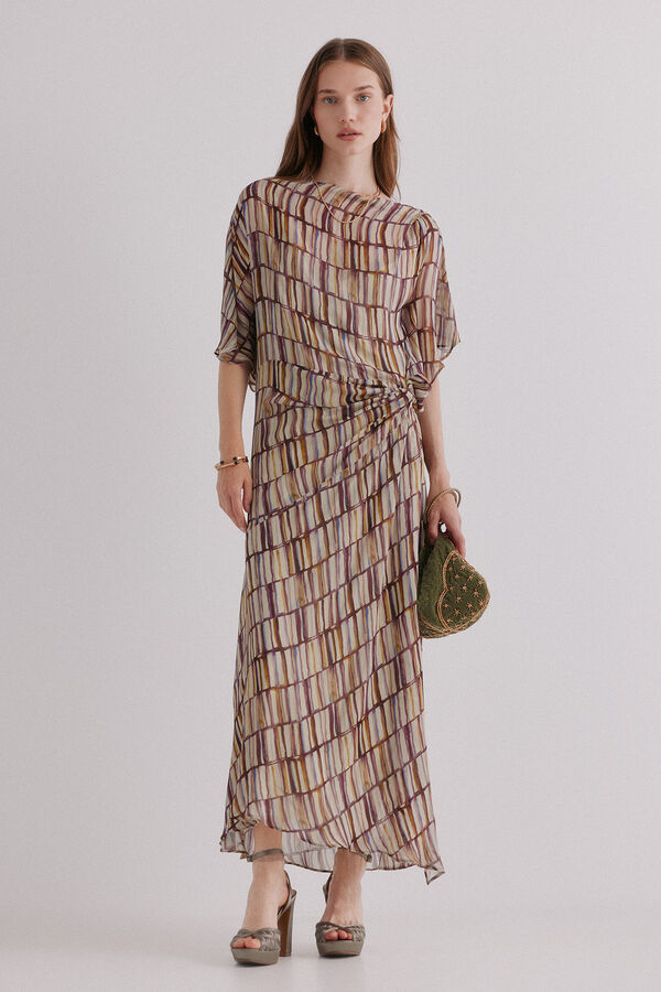 Hoss Intropia Aurora. Vestido estampado Beige