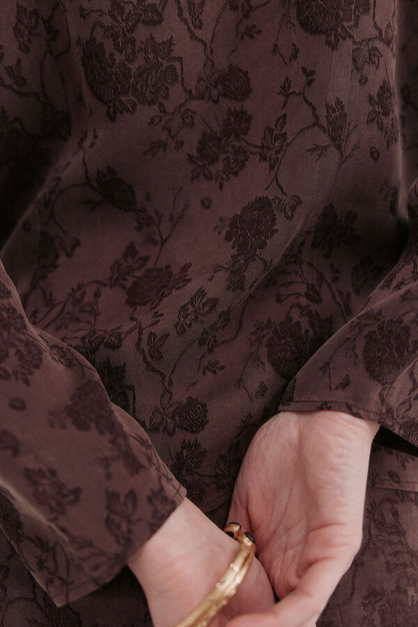 Hoss Intropia Concha. Blusa jacquard Marron