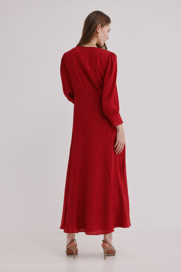 Hoss Intropia Alicia. Vestido tejido jacquard rojo