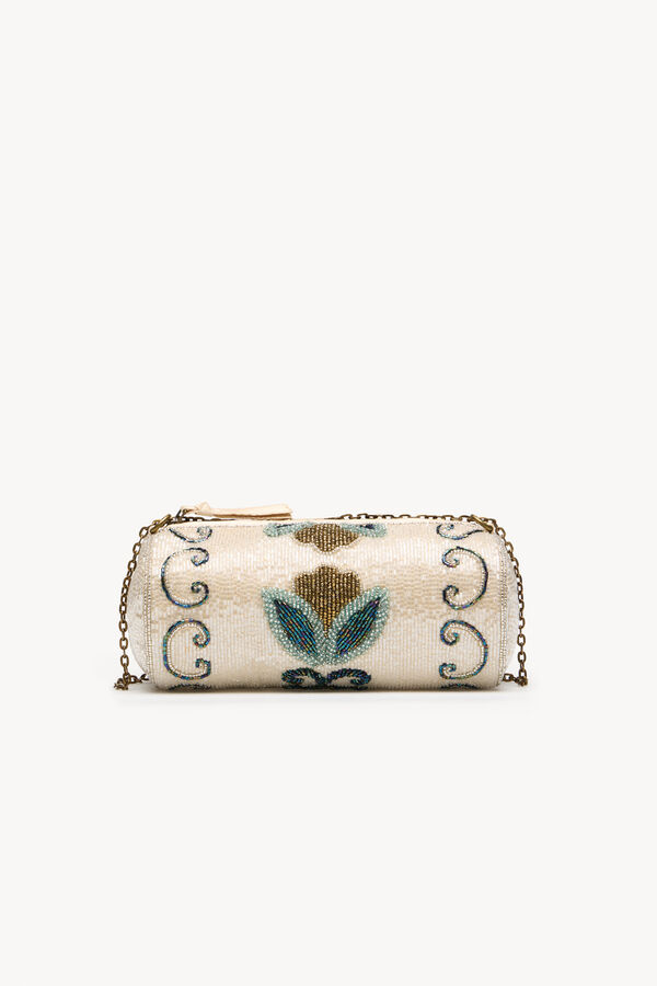 Hoss Intropia Nara. Bolso de abalorios Marfil
