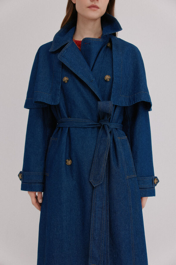 Hoss Intropia Darelle. Gabardina denim Azul marino